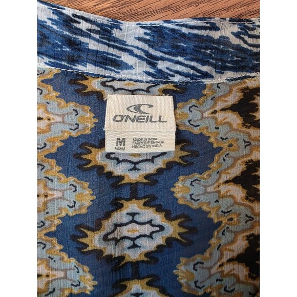 O'Neill Womens Swim Cover Up Sz M Blue Multi Bali Print Sheer Boho‎ - Picture 3 of 12